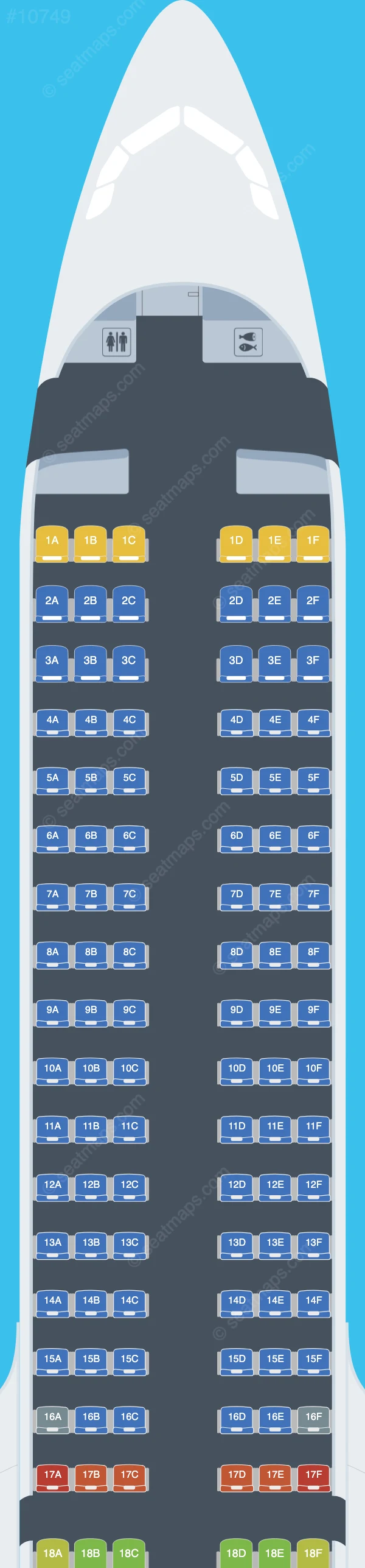 Airbus A321 seat map